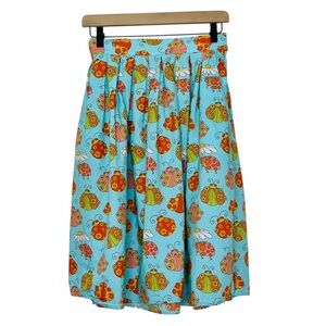 ModCloth Marisol Muro My Playful Ways Swing Skirt Ladybug Print Pleated Size 2